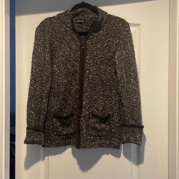 daila brown cozy zip up knit sweater - Picture 1 of 1